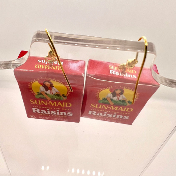 Raisin Earrings - Sun Maid Earrings - Mini Brands Earrings - Teacher Earrings - Picture 4 of 8